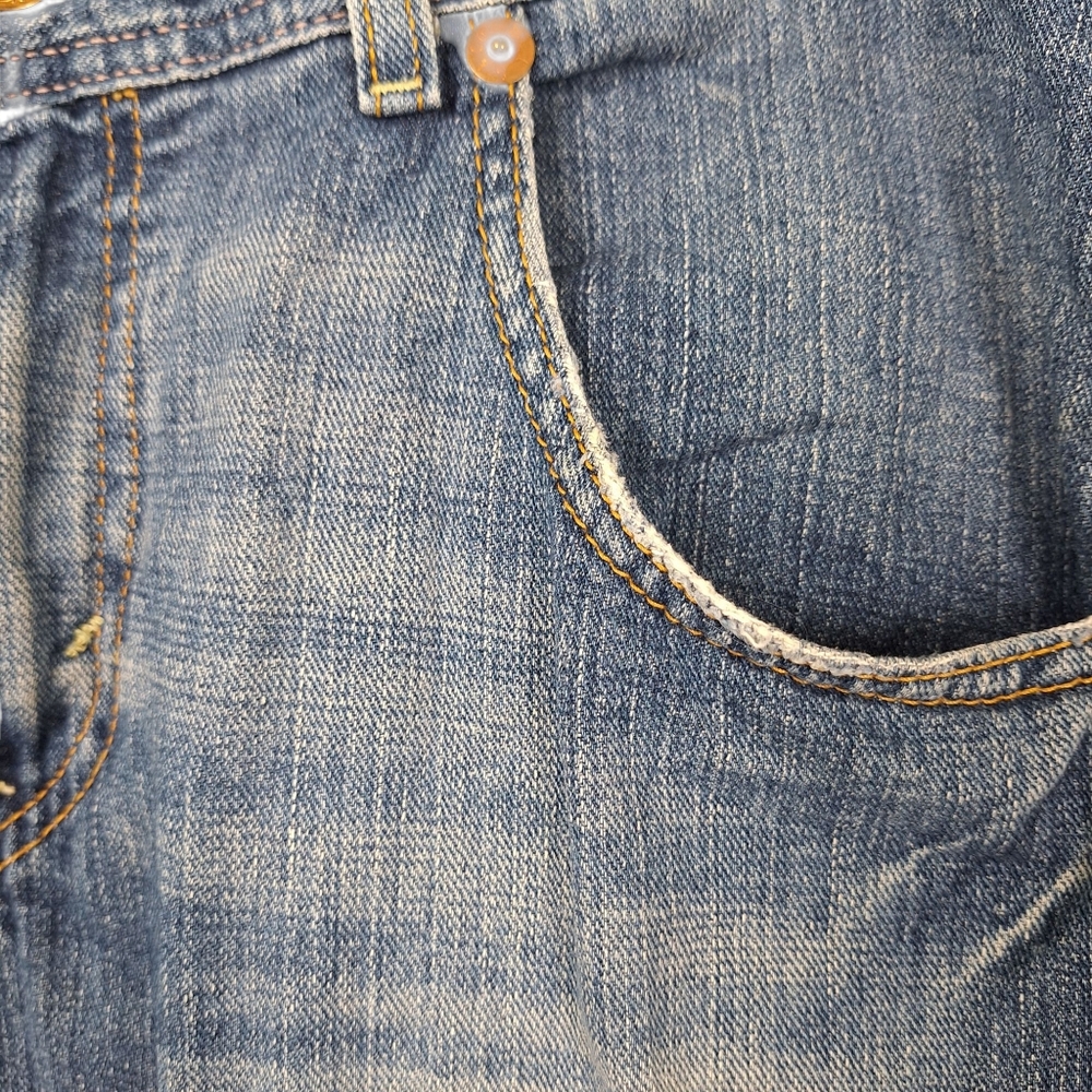 Vintage Levis Light Blue Wash Flare Denim Skirt Pockets Denim Maxi Skirt 11 - Picture 5 of 9